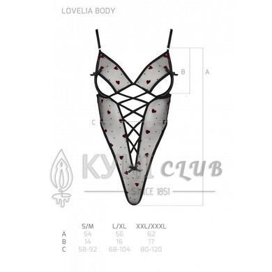 Еротичний боді з малюнком Passion LOVELIA BODY L/XL, black 102613 фото