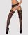 Панчохи-стокінги із комбінованою сіткою Obsessive Garter stockings S214 S/M/L, чорні 105252 фото