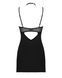 Сорочка Obsessive Selinne chemise & thong XL/2XL Black, стринги, двойные бретели 106674 фото 4