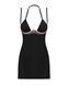Сорочка Obsessive Selinne chemise & thong XL/2XL Black, стринги, двойные бретели 106674 фото 3