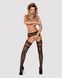 Панчохи-стокінги із комбінованою сіткою Obsessive Garter stockings S214 S/M/L, чорні 105252 фото 4