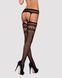 Панчохи-стокінги із комбінованою сіткою Obsessive Garter stockings S214 S/M/L, чорні 105252 фото 3