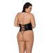 Боді з екошкіри Passion NANCY BODY 6XL/7XL black, з імітацією шнурівки та відкритим доступом 105026 фото 2