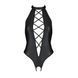 Боді з екошкіри Passion NANCY BODY 6XL/7XL black, з імітацією шнурівки та відкритим доступом 105026 фото 3