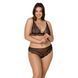 Комплект білизни Passion AMBERLY SET 4XL/5XL black, ліф, трусики бразиліана, люрексова нитка 104967 фото 1