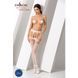 Еротичні колготки-бодістокінги Passion S025 One Size, White, імітація ажурних панчішок з пояском 100829 фото 2