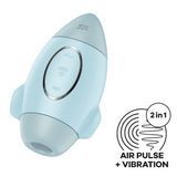 Вакуумный стимулятор с вибрацией Satisfyer Mission Control Blue, 2 независимых мотора 106991 фото