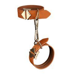 Фіксатори для рук та ніг LOCKINK Wristcuffs/Anklecuffs, коричневі, натуральна шкіра 109995 фото