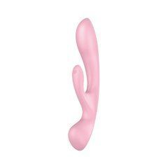 Двосторонній вібратор-кролик Satisfyer Triple Oh Pink, 3 мотори, руків&rsquo;я-масажер 105756 фото