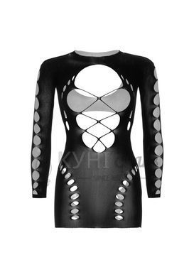 Безшовна мінісукня Leg Avenue Long sleeve cut out mini dress One size Black 106558 фото