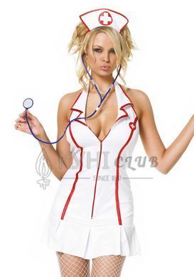 Эротический костюм медсестры Leg Avenue Head Nurse M/L, платье, аксессуар на голову, стетоскоп 107128 фото