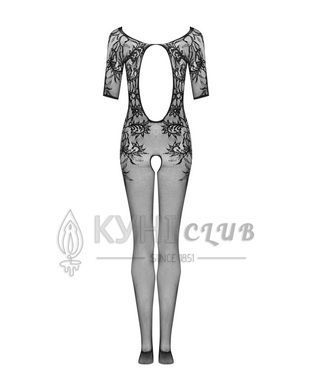Сітчастий бодістокінг з квітковим малюнком Obsessive Bodystocking F238 S/M/L, black, з доступом, імі 105669 фото