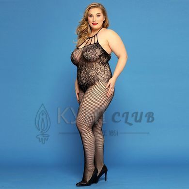 Сітчастий бодістокінг JSY &laquo;Відверта Мадлен&raquo; Plus Size, Black, імітація боді, мереживо, доступ 106435 фото