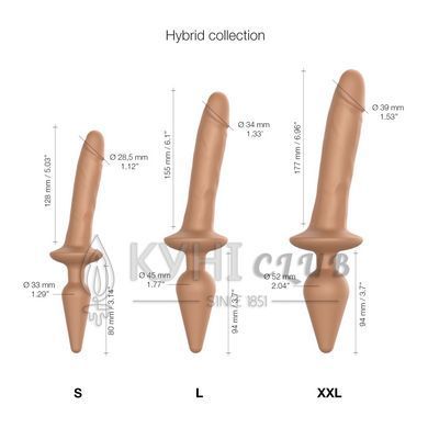 Анальная пробка с дилдо Strap-On-Me SWITCH PLUG-IN REALISTIC DILDO CARAMEL - S 105160 фото