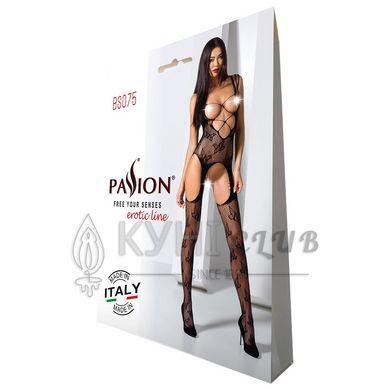 Відвертий бодістокінг з глибоким декольте Passion BS075 black 102142 фото