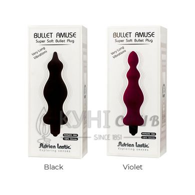 Анальна пробка з вібрацією Adrien Lastic Bullet Amuse Black, макс. діаметр 3,9 см 101370 фото