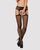 Сітчасті панчохи-стокінги з візерунком на сідницях Obsessive Garter stockings S232 S/M/L, чорні, імі 105253 фото