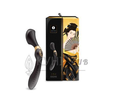 Вібромасажер Shunga Zoa Black, двосторонній 104880 фото