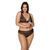 Комплект білизни Passion AMBERLY SET 6XL/7XL black, ліф, трусики бразиліана, люрексова нитка 104968 фото