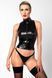 Топ Noir Handmade F324 Glam, L, black, халтер, на молнии, виниловые вставки, воротник-стойка 108375 фото 1