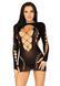 Безшовна мінісукня Leg Avenue Long sleeve cut out mini dress One size Black 106558 фото 1