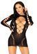 Безшовна мінісукня Leg Avenue Long sleeve cut out mini dress One size Black 106558 фото 4