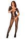 Сітчастий бодістокінг з квітковим малюнком Obsessive Bodystocking F238 S/M/L, black, з доступом, імі 105669 фото 5