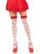 Панчохи Leg Avenue Polka Dot Mushroom Thigh Highs, One Size, біло-червоні, на резинці, малюнок &mdash; гри 110077 фото 1