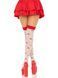 Панчохи Leg Avenue Polka Dot Mushroom Thigh Highs, One Size, біло-червоні, на резинці, малюнок &mdash; гри 110077 фото 2