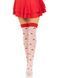Панчохи Leg Avenue Polka Dot Mushroom Thigh Highs, One Size, біло-червоні, на резинці, малюнок &mdash; гри 110077 фото 5