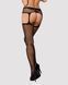 Сітчасті панчохи-стокінги з візерунком на сідницях Obsessive Garter stockings S232 S/M/L, чорні, імі 105253 фото 2