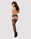 Сітчасті панчохи-стокінги з візерунком на сідницях Obsessive Garter stockings S232 S/M/L, чорні, імі 105253 фото 4