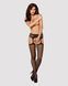 Сітчасті панчохи-стокінги з візерунком на сідницях Obsessive Garter stockings S232 S/M/L, чорні, імі 105253 фото 3