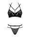 Эротический комплект под латекс со стрепами Obsessive Bagirela 2-pcs set L/XL, черный, под леопард, 105204 фото 5