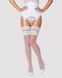 Чулки под пояс с широким кружевом Obsessive 810-STO-2 stockings L/XL, белые 105152 фото 1