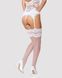 Чулки под пояс с широким кружевом Obsessive 810-STO-2 stockings L/XL, белые 105152 фото 2