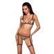 Еротичний комплект спідньої білизни Passion GABI SET L/XL beige, трусики з гартерами 106306 фото 1