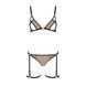 Еротичний комплект спідньої білизни Passion GABI SET L/XL beige, трусики з гартерами 106306 фото 3