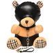 Плюшевый медвежонок HOODED Teddy Bear БДСМ в кожаном капюшоне с поводком, 23x16x12 см 107833 фото 1