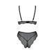 Комплект білизни Passion AMBERLY SET 6XL/7XL black, ліф, трусики бразиліана, люрексова нитка 104968 фото 4