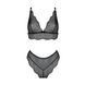 Комплект білизни Passion AMBERLY SET 6XL/7XL black, ліф, трусики бразиліана, люрексова нитка 104968 фото 3