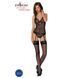 Корсет із пажами, трусики з ажурним декором та відкритим кроком Passion URSULA CORSET L/XL, black 103733 фото 3