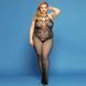 Сітчастий бодістокінг JSY &laquo;Відверта Мадлен&raquo; Plus Size, Black, імітація боді, мереживо, доступ 106435 фото 1