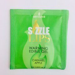 Пробник масажного гелю Sensuva - Sizzle Lips Caramel Apple (6 мл) 100620 фото