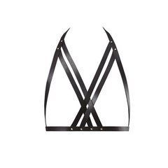 Портупея Bijoux Indiscrets MAZE &mdash; Halter Bra Harness Black 108840 фото