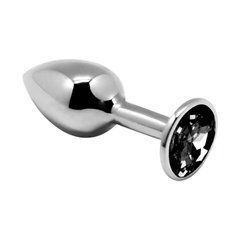 Металева анальна пробка з кристалом Alive Mini Metal Butt Plug Black L 103935 фото