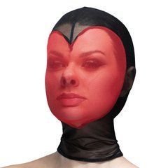 Маска серце сітка із повністю закритим обличчям Feral Feelings - Hearts Mask Black/Red 107315 фото