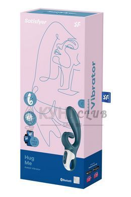 Смарт вібратор-кролик Satisfyer Hug Me Bluegrey, 2 мотори, діаметр 4,2см, широка кліторальна частина 104255 фото