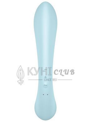 Двосторонній вібратор-кролик Satisfyer Triple Oh Light Blue, 3 мотори, руків&rsquo;я-масажер 105757 фото