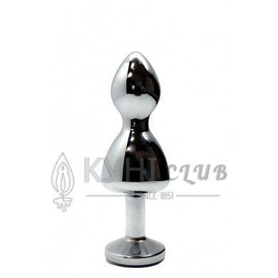 Металева анальна пробка Wooomy Lollypop Double Ball Metal Plug Blue S, діаметр 2,8см, довжина 8,5см 105399 фото